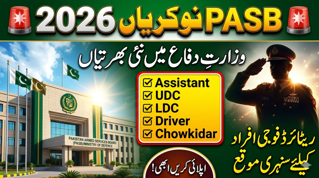 Pasb Jobs 2026 Ministry of Fefence